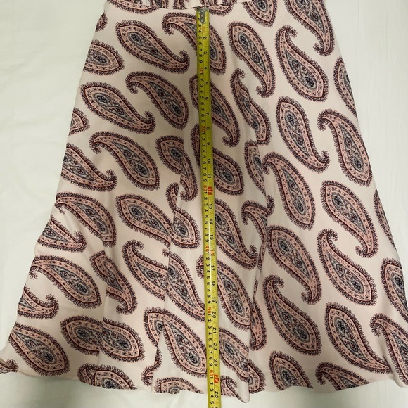 Ann Taylor Paisley Sleeveless Tie Neck Flowy Sheath Midi Dress - Picture 6 of 9